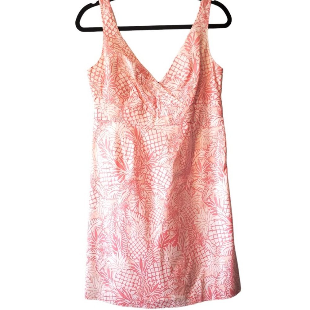 Vineyard Vines Pink White Pineapple Print Cotton Sundress Sz 6 NWOT